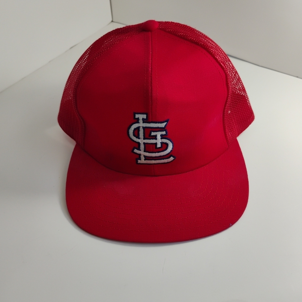 Vintage St Louis Cardinals Mesh Trucker Snapback Hat Cap Red MLB Size M/L Twins